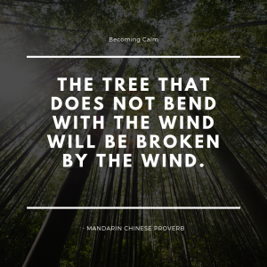 The tree that does not bend with the wind will be broken by the wind.